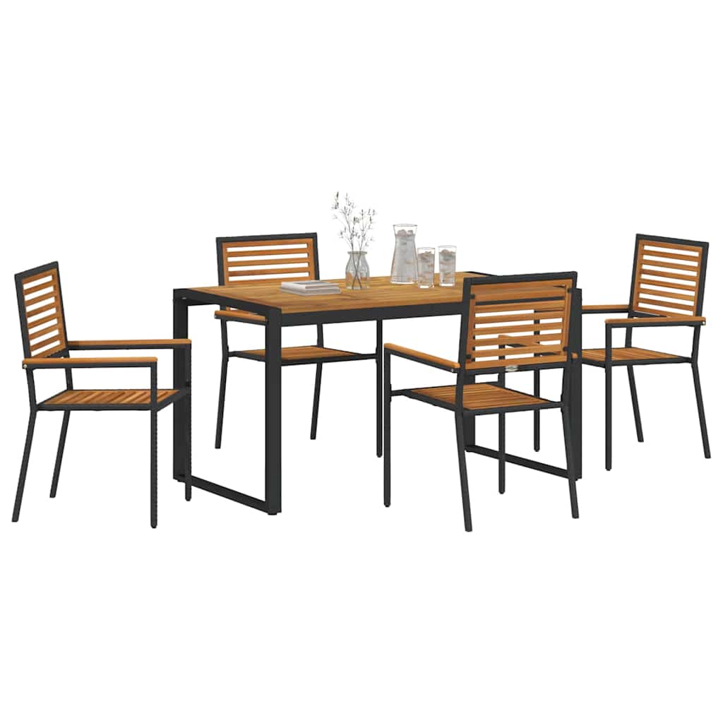 vidaXL Garten Essgruppe 5 pcs Schwarz und Braun Poly-Rattan
