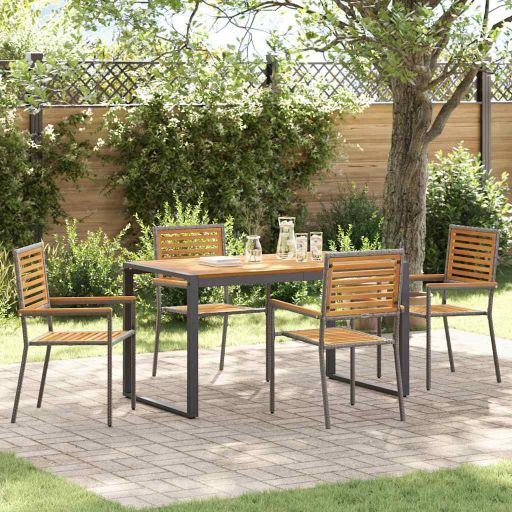vidaXL Garten Essgruppe 5 pcs Schwarz und Braun Poly-Rattan