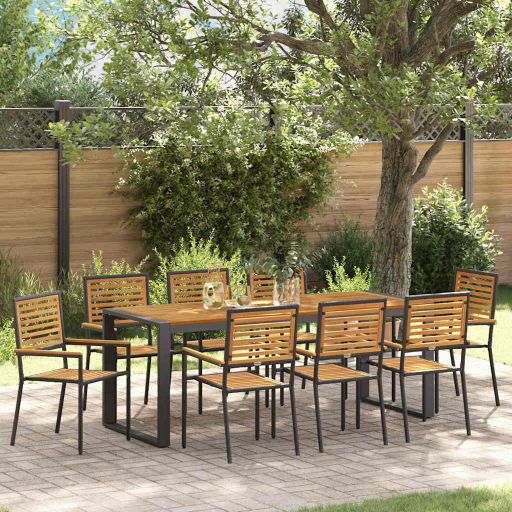 vidaXL Garten Essgruppe 5 pcs Schwarz und Braun Poly-Rattan