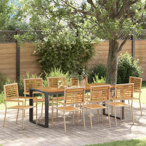 vidaXL Garten Essgruppe 5 pcs Schwarz und Braun Poly-Rattan