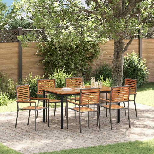 vidaXL Garten Essgruppe 5 pcs Schwarz und Braun Poly-Rattan