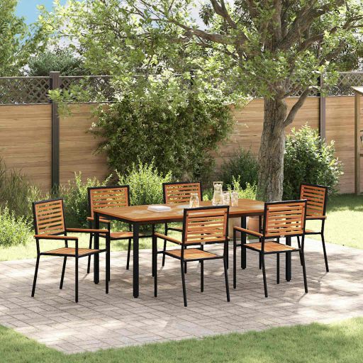 vidaXL Garten Essgruppe 5 pcs Schwarz und Braun Poly-Rattan
