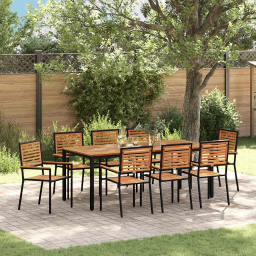 vidaXL Garten Essgruppe 5 pcs Schwarz und Braun Poly-Rattan