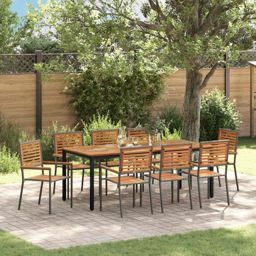 vidaXL Garten Essgruppe 5 pcs Schwarz und Braun Poly-Rattan