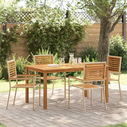 vidaXL Garten Essgruppe 3 pcs Schwarz Massivholz Akazie