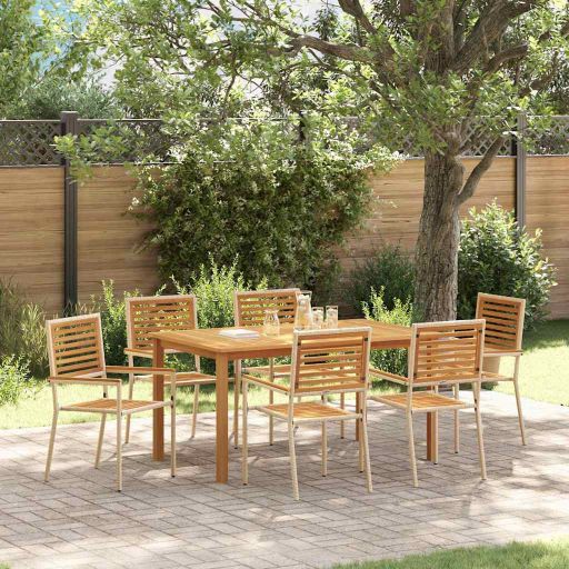 vidaXL Garten Essgruppe 3 pcs Schwarz Massivholz Akazie