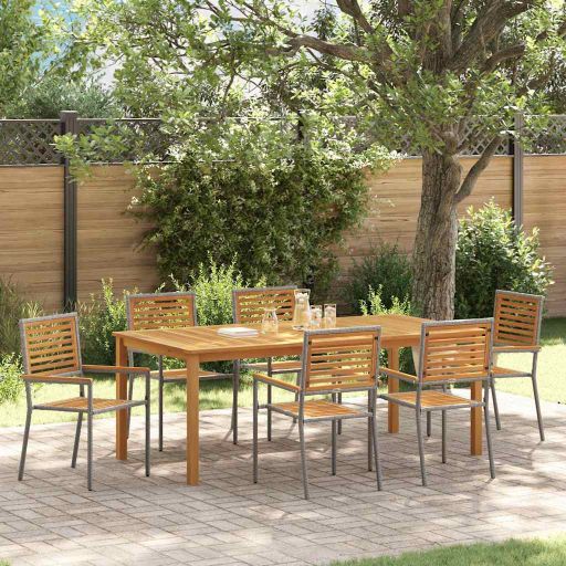 vidaXL Garten Essgruppe 3 pcs Schwarz Massivholz Akazie