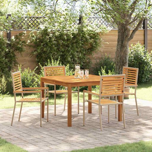 vidaXL Garten Essgruppe 3 pcs Schwarz Massivholz Akazie