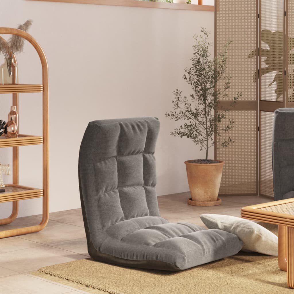 vidaXL Bodenstuhl Faltbar Hellgrau Stoff