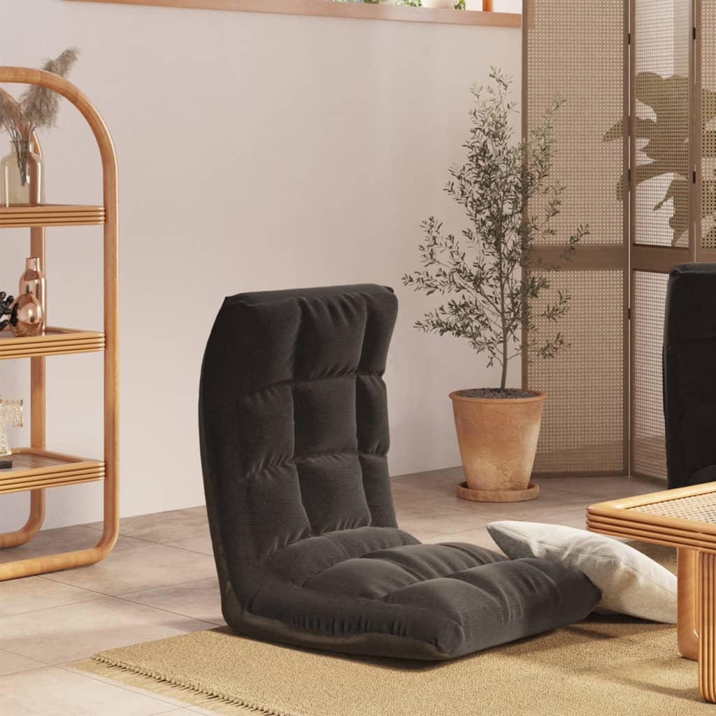 vidaXL Bodenstuhl Faltbar Hellgrau Stoff