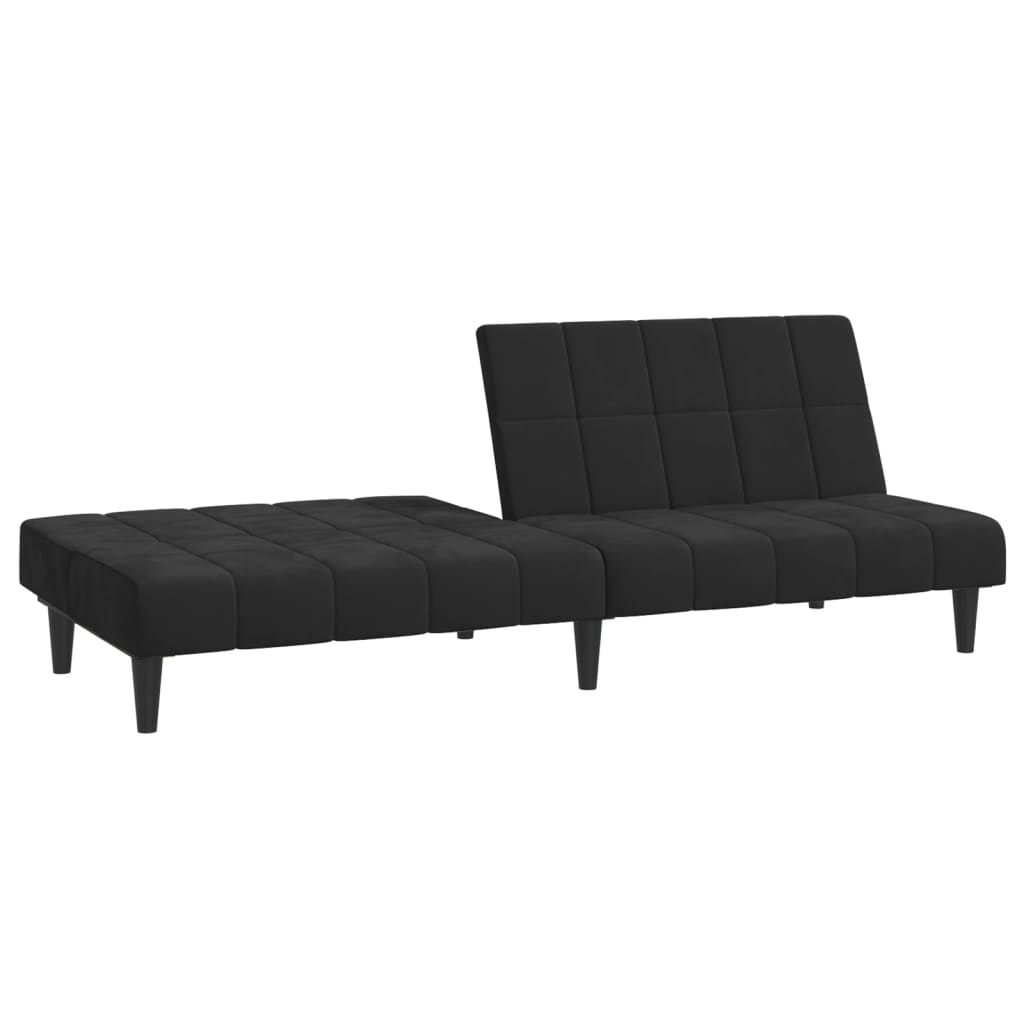 vidaXL Schlafsofa 2-Sitzer Schwarz Samt