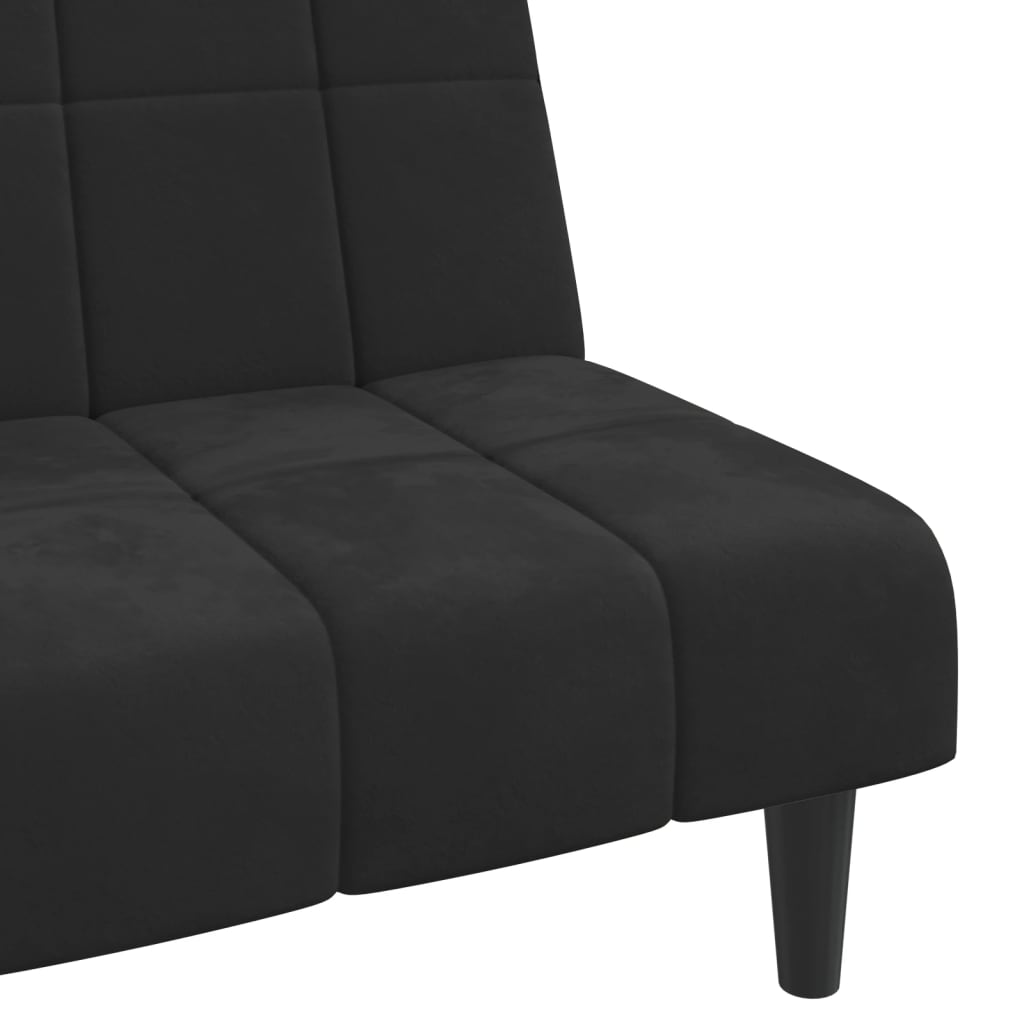 vidaXL Schlafsofa 2-Sitzer Schwarz Samt