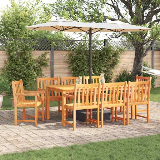 vidaXL Garten Essgruppe 7 pcs Braun Massivholz Akazie