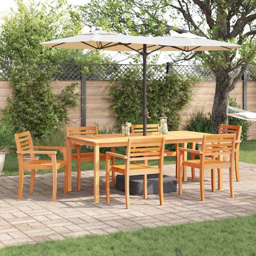 vidaXL Garten Essgruppe 7 pcs Braun Massivholz Akazie