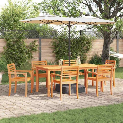 vidaXL Garten Essgruppe 7 pcs Braun Massivholz Akazie