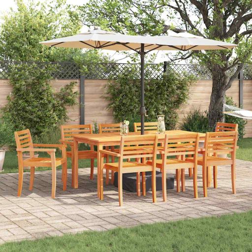 vidaXL Garten Essgruppe 7 pcs Braun Massivholz Akazie
