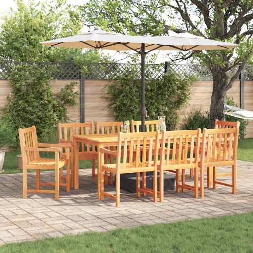vidaXL Garten Essgruppe 7 pcs Braun Massivholz Akazie