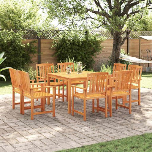 vidaXL Garten Essgruppe 7 pcs Braun Massivholz Akazie