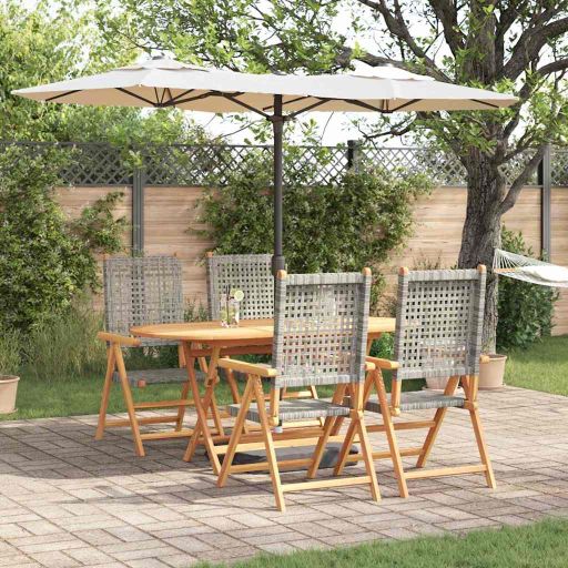 vidaXL Garten Essgruppe 5 pcs Schwarz Massivholz Akazie