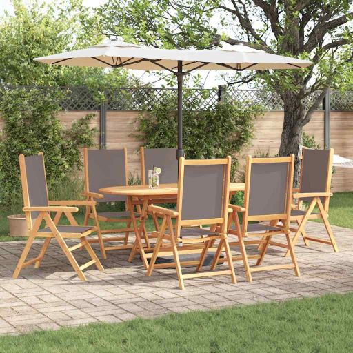 vidaXL Garten Essgruppe 5 pcs Cremeweiß Massivholz Akazie