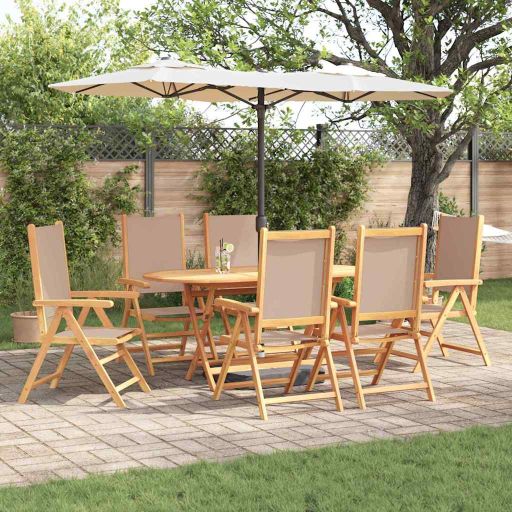 vidaXL Garten Essgruppe 5 pcs Cremeweiß Massivholz Akazie
