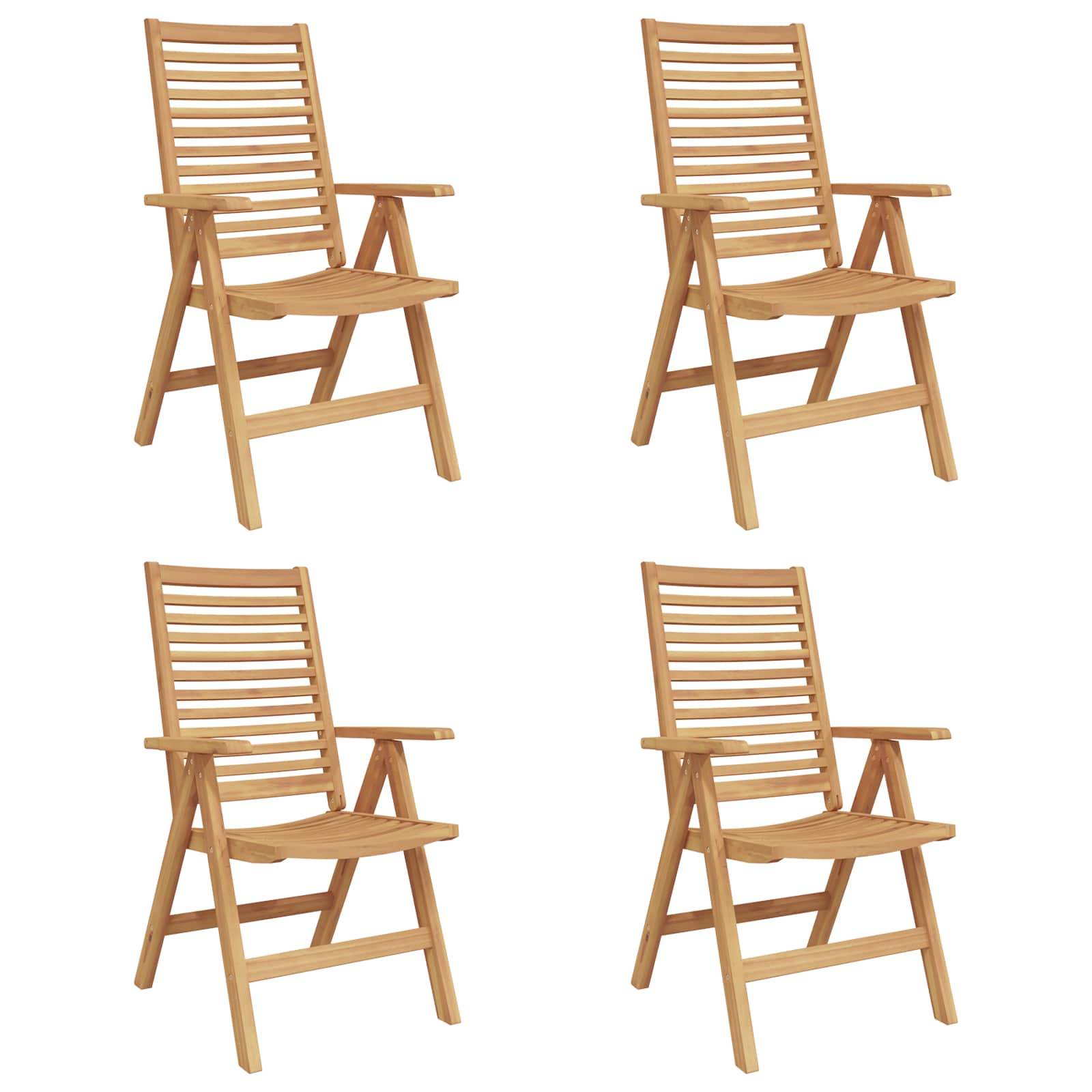 vidaXL Gartenstuhl 4 pcs Braun 52 x 64,5 x 108 cm Teak-Massivholz