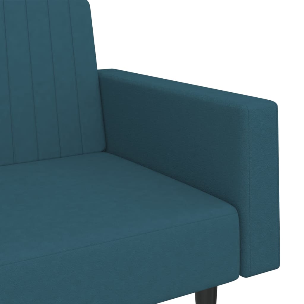 vidaXL Schlafsofa 2-Sitzer Blau Samt