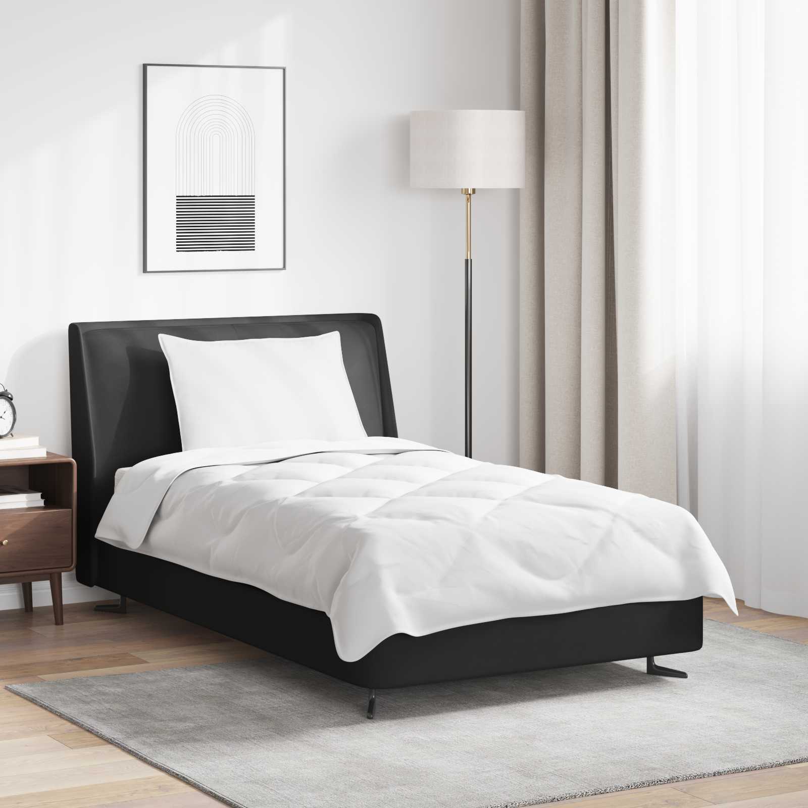 vidaXL Bettdecke mit Kissen 2 pcs Weiß Mikrofaser