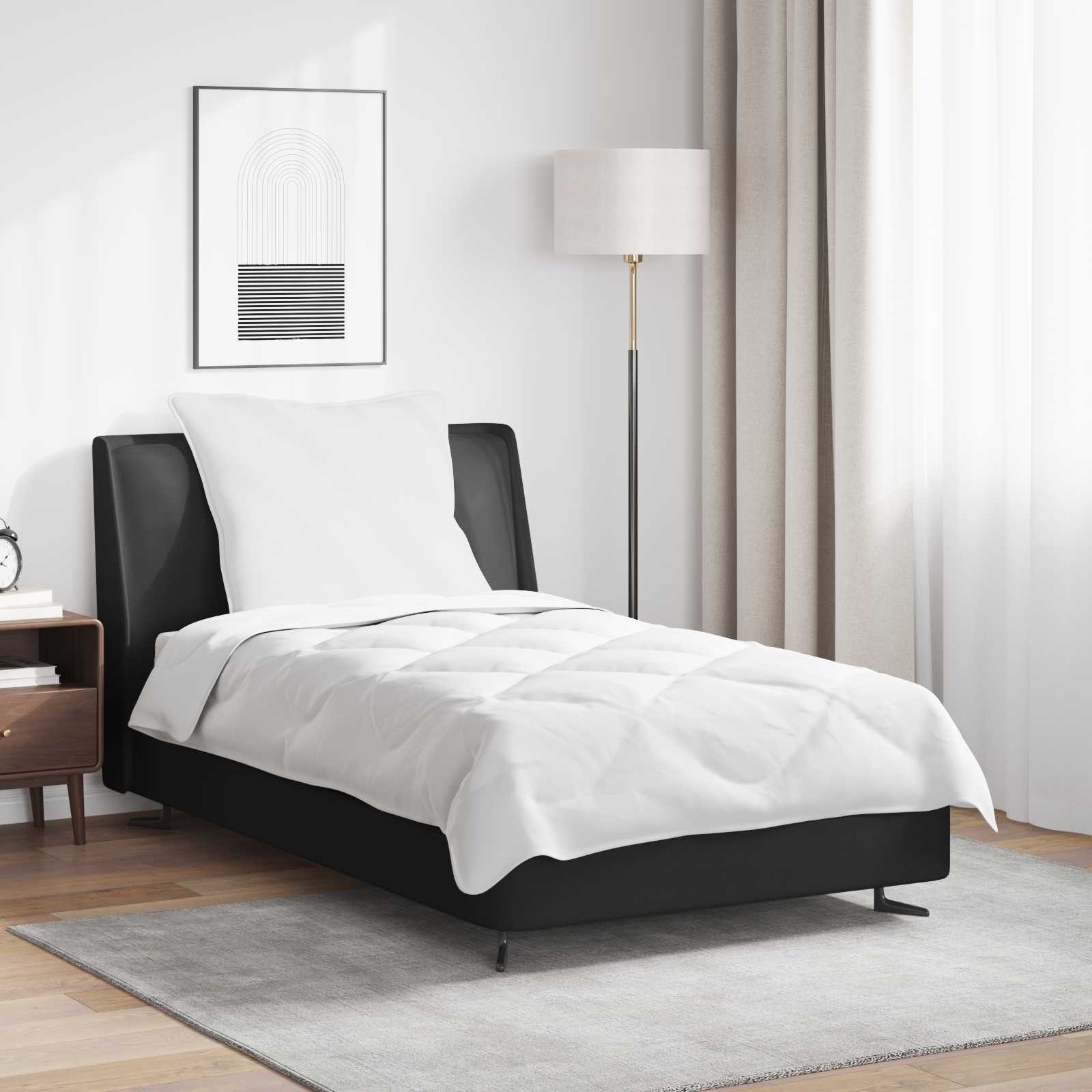 vidaXL Bettdecken Set mit Kissen 2 pcs Weiß Mikrofaser