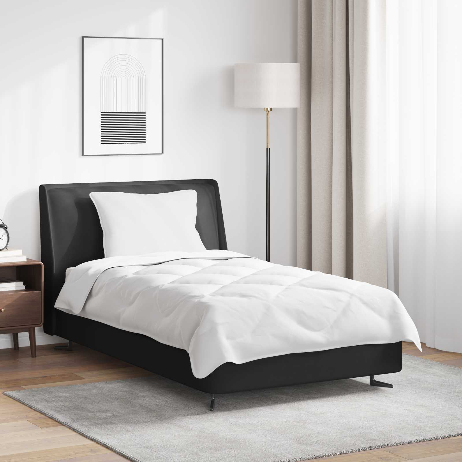 vidaXL Bettdecken Set mit Kissen 2 pcs Weiß Mikrofaser