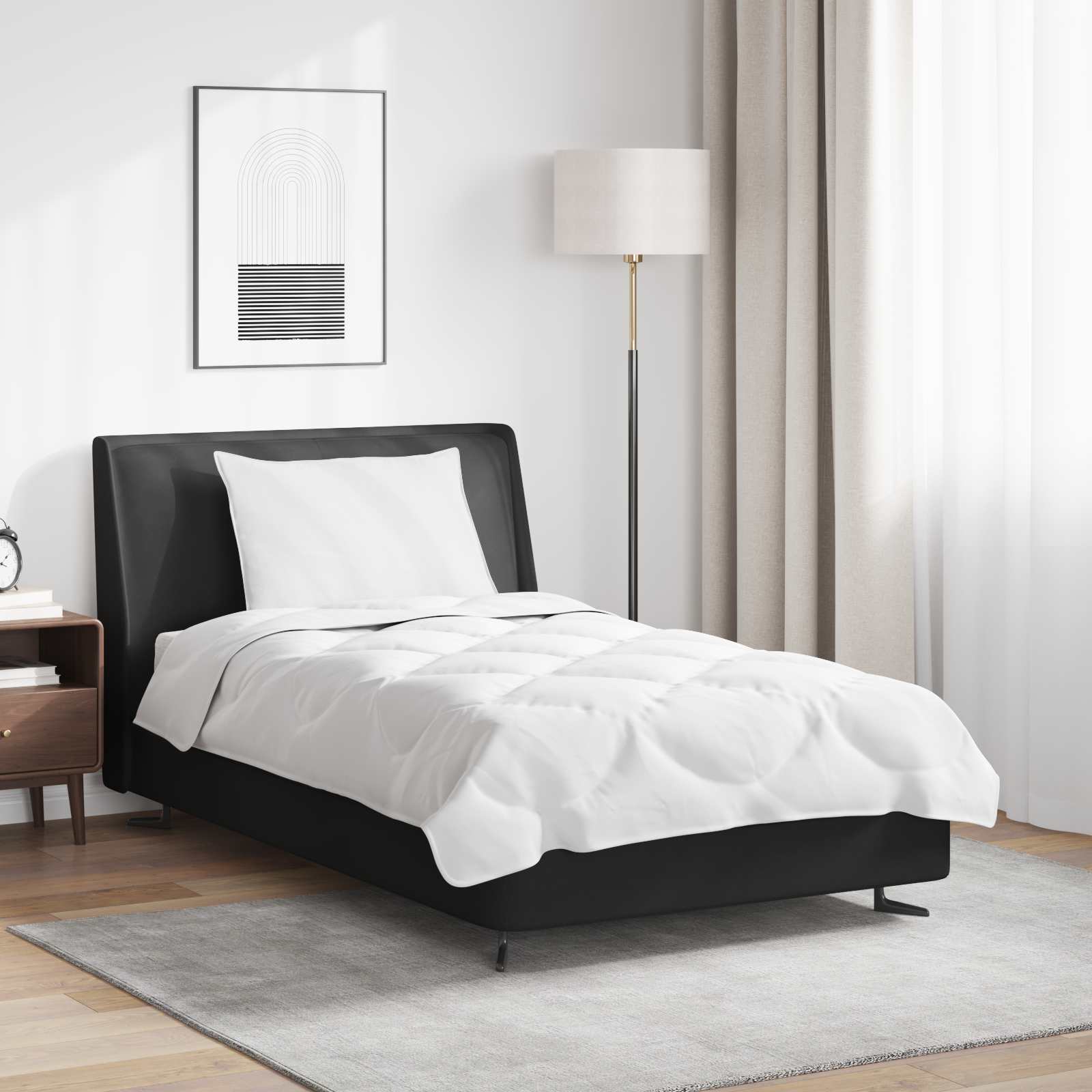 vidaXL Bettdecken Set mit Kissen 2 pcs Weiß Mikrofaser