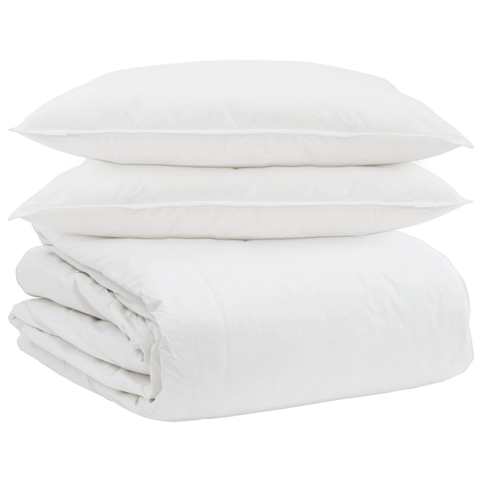 vidaXL Bettdecken Set mit Kissen 3 pcs Weiß Daunenfeder