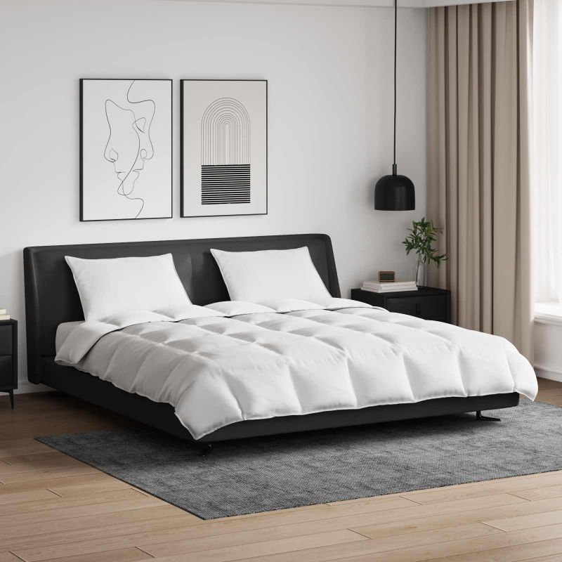 vidaXL Bettdecken Set mit Kissen 3 pcs Weiß Daunenfeder