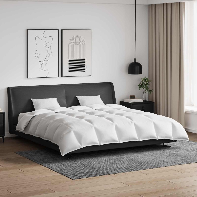 vidaXL Bettdecken Set mit Kissen 3 pcs Weiß Daunenfeder