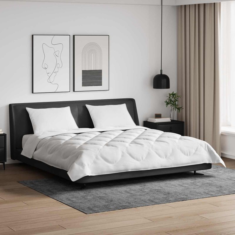 vidaXL Ganzjahresbettdecke mit Kissen 3 pcs Weiß Mikrofaser