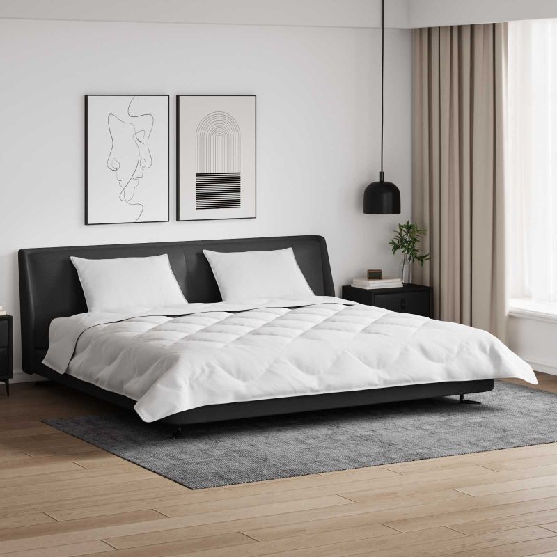 vidaXL Winterbettdecke mit Kissen 3 pcs Weiß Mikrofaser