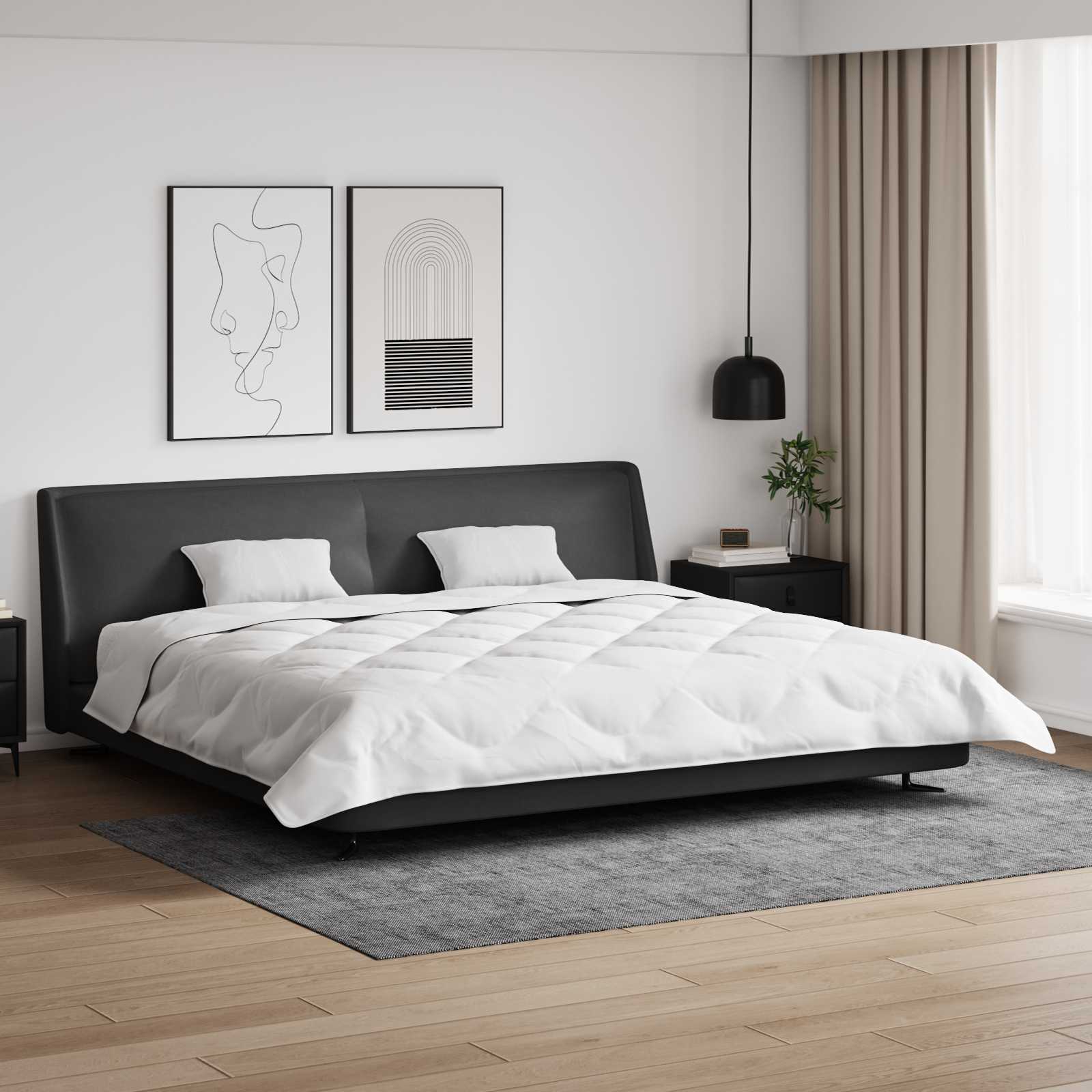 vidaXL Decke mit Kissen 3 pcs Weiß Mikrofaser und Daunenfedern