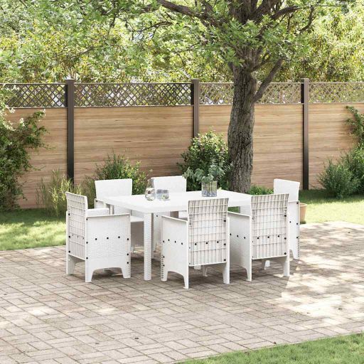 vidaXL Garten Essgruppe 7 pcs Anthrazit Polt Rattan