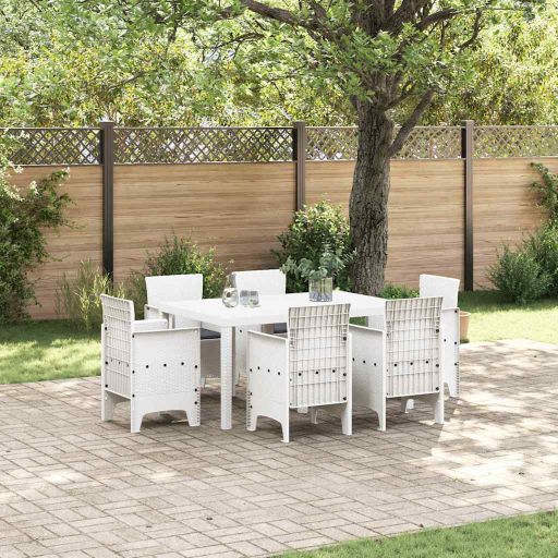 vidaXL Garten Essgruppe 7 pcs Anthrazit Polt Rattan