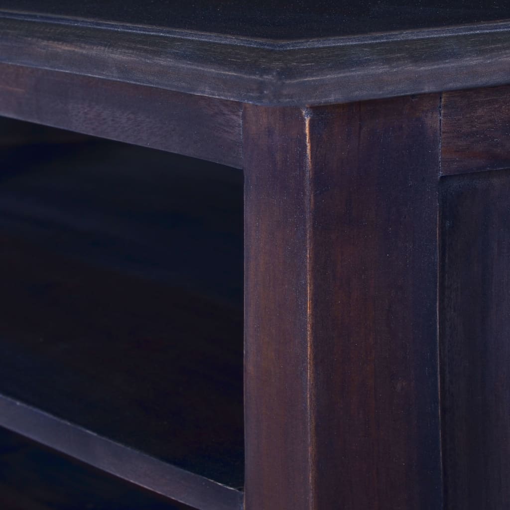 vidaXL Eck-TV-Schrank Hellschwarz 80x40x49 cm Massivholz Mahagoni