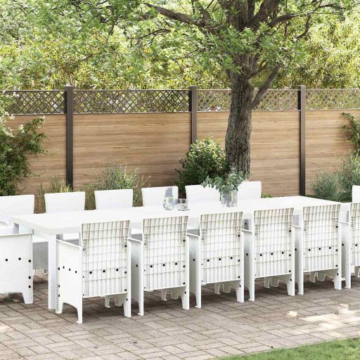 vidaXL Garten Essgruppe 15 pcs Anthrazit Polt Rattan