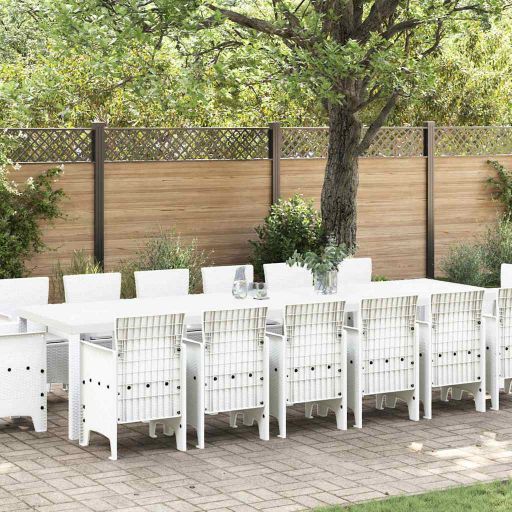 vidaXL Garten Essgruppe 15 pcs Anthrazit Polt Rattan