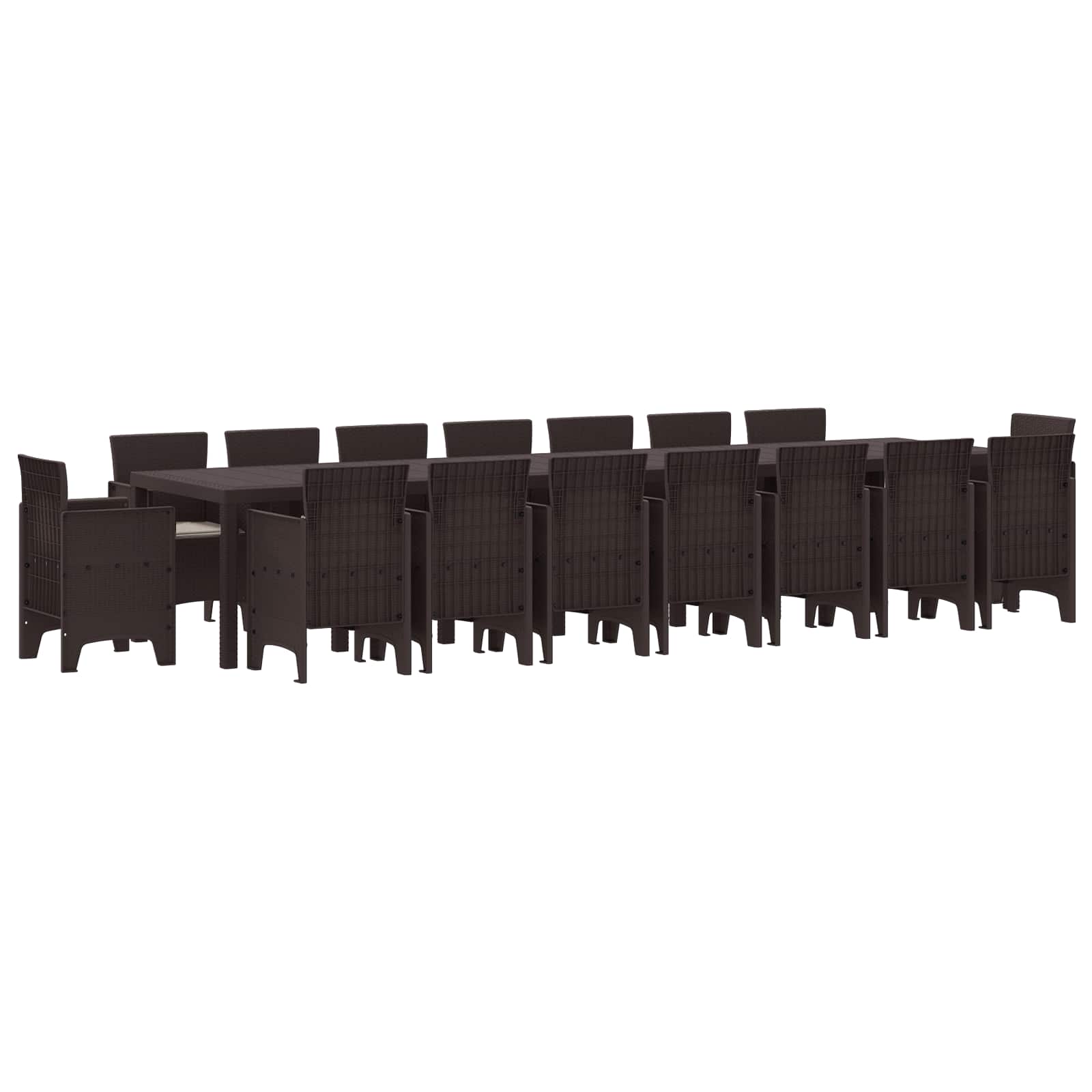 vidaXL Garten-Esszimmergarnitur mit Kissen 17 pcs Anthrazit PP