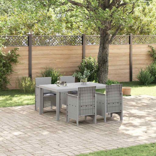 vidaXL Garten Essgruppe 7 pcs Anthrazit Polt Rattan