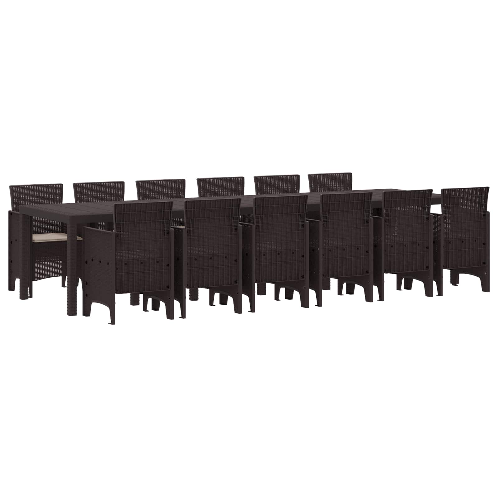 vidaXL Garten Essgruppe 15 pcs Anthrazit Polt Rattan