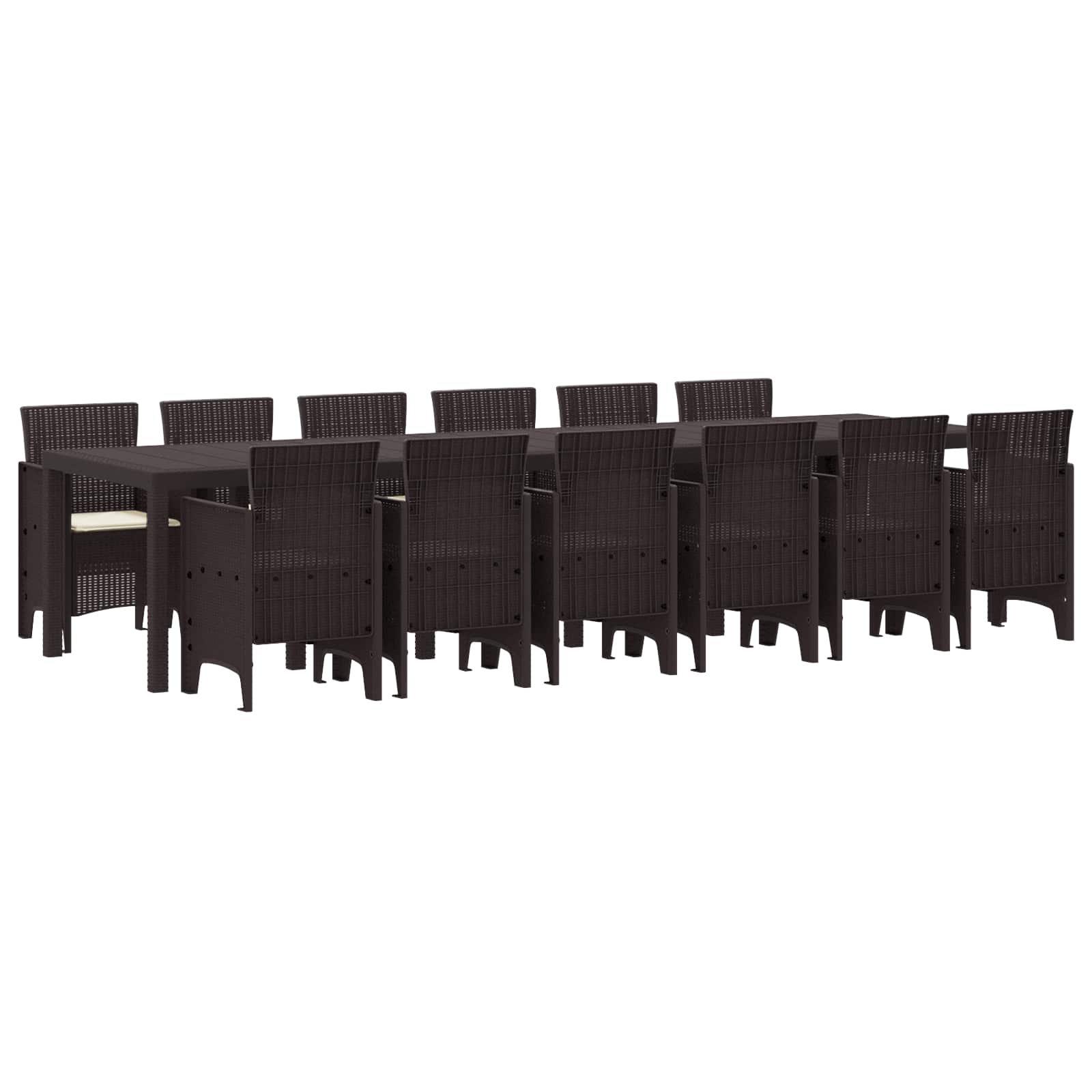 vidaXL Garten Essgruppe 15 pcs Anthrazit Polt Rattan