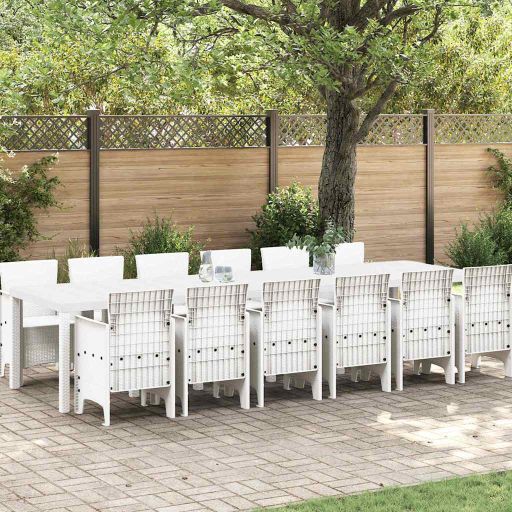 vidaXL Garten Essgruppe 15 pcs Anthrazit Polt Rattan