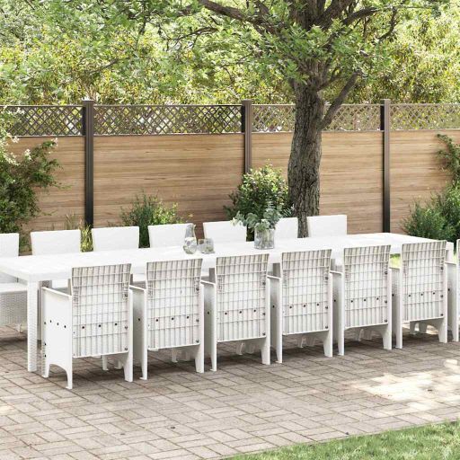 vidaXL Garten-Esszimmergarnitur mit Kissen 17 pcs Anthrazit PP