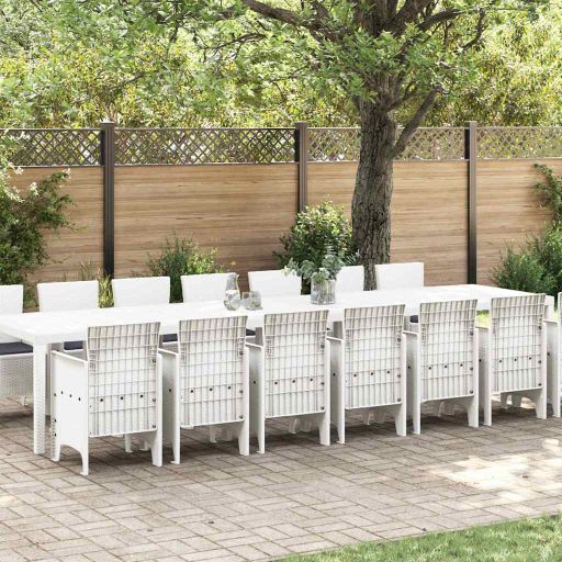 vidaXL Garten-Esszimmergarnitur mit Kissen 17 pcs Anthrazit PP