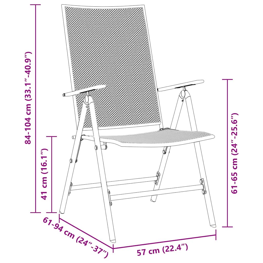 vidaXL Garten Essgruppe 7 pcs Anthrazit Pulverbeschichteter Stahl